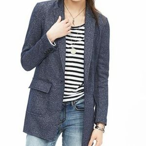 NWT - Banana Republic Knit DB Blazer Blue / Gray